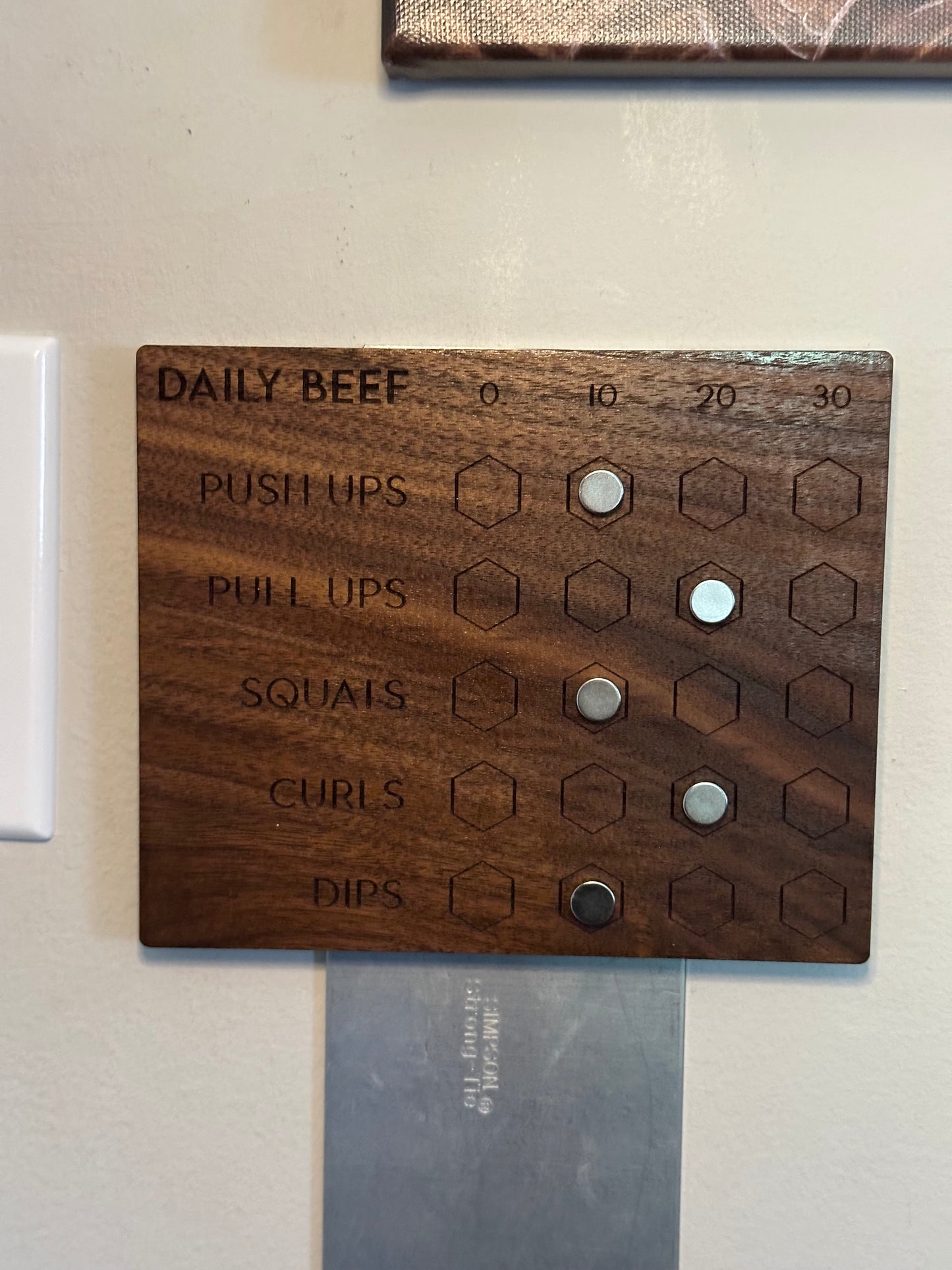 Magnetic Wooden Habit Tracker for Daily Movement – ADHD-Friendly Ritual Tool for Focus, Flow, and Dopamine Wins