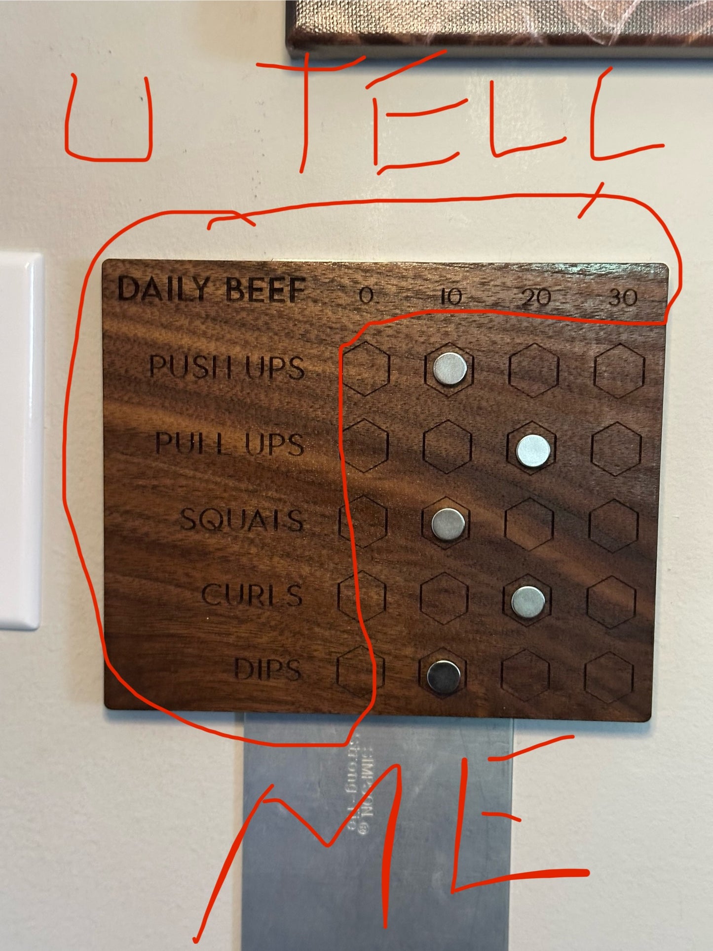 Magnetic Wooden Habit Tracker for Daily Movement – ADHD-Friendly Ritual Tool for Focus, Flow, and Dopamine Wins