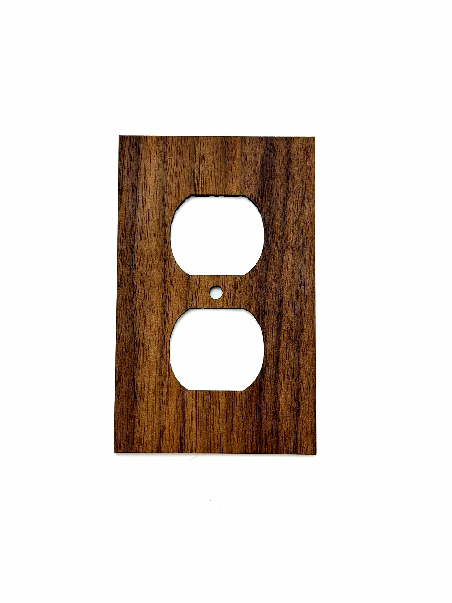 Walnut Flower of Life Outlet Cover | Sacred Geometry Wall Plate — Standard Duplex | Elemental Home