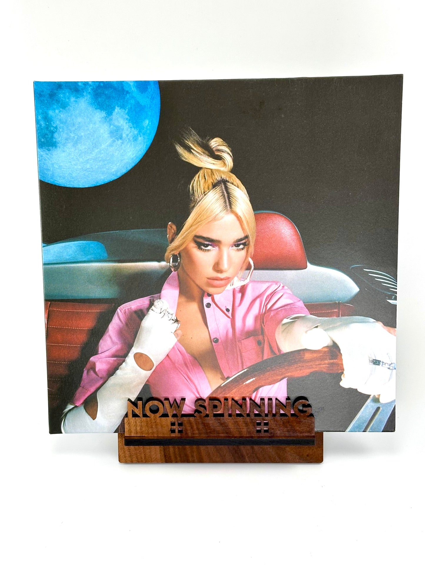 Father's Day Walnut Record Display Stand - REAL WOOD