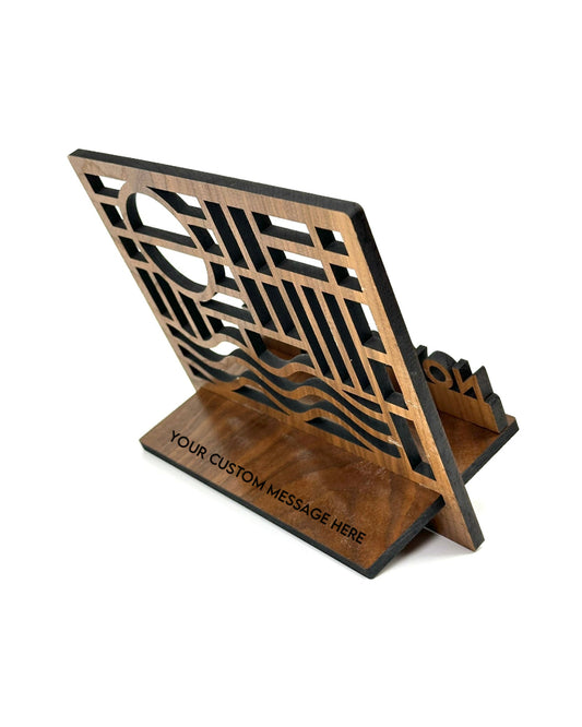 “Now Spinning” Record Display Stand - Solid Walnut