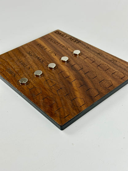 Custom Walnut Magnetic Habit Tracker