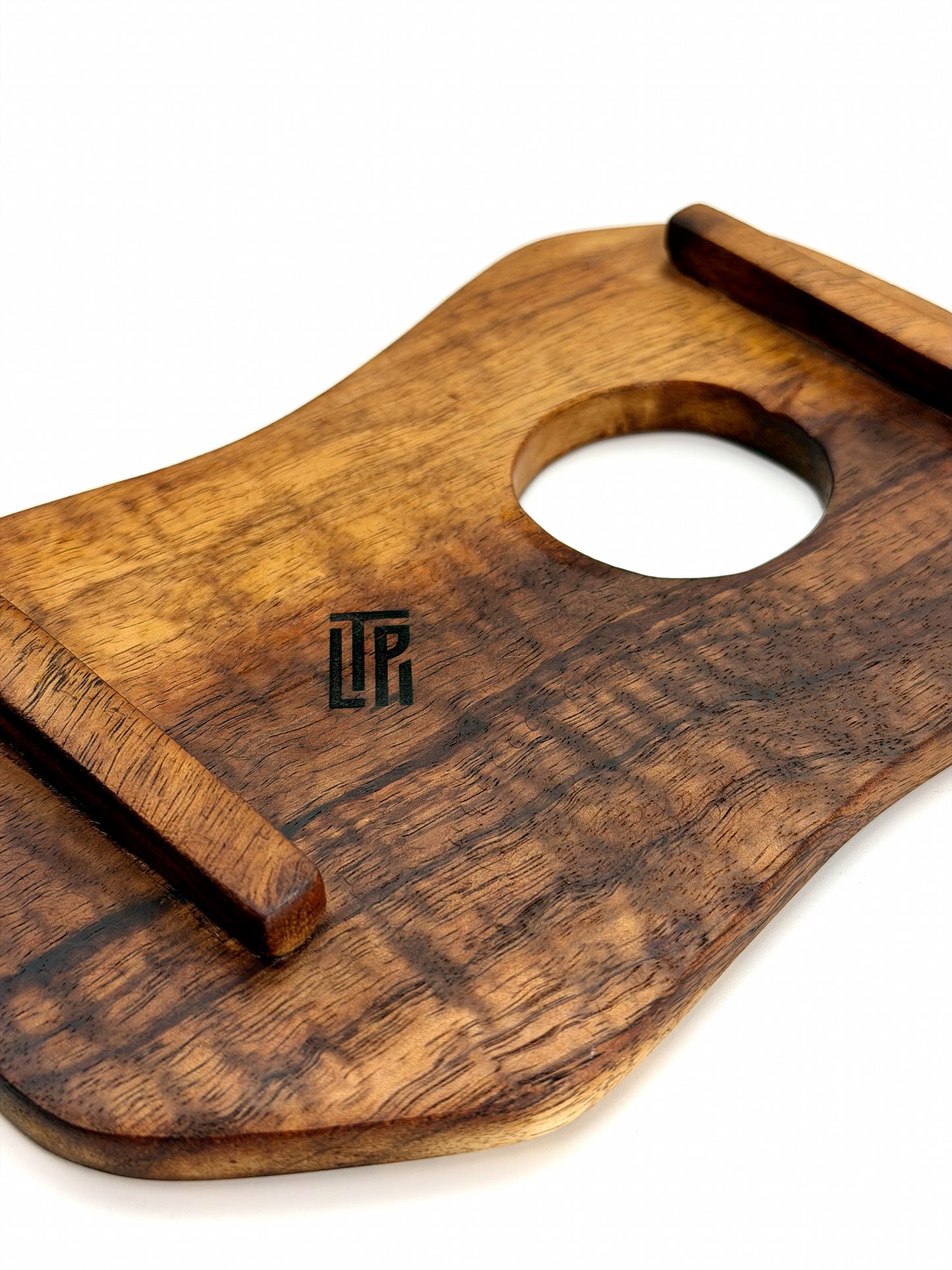 One-of-a-Kind Crystal + Flora Altar Board | Hardwood Ritual Display Tray with Engraved Botanical + Quartz Art — Elemental Home