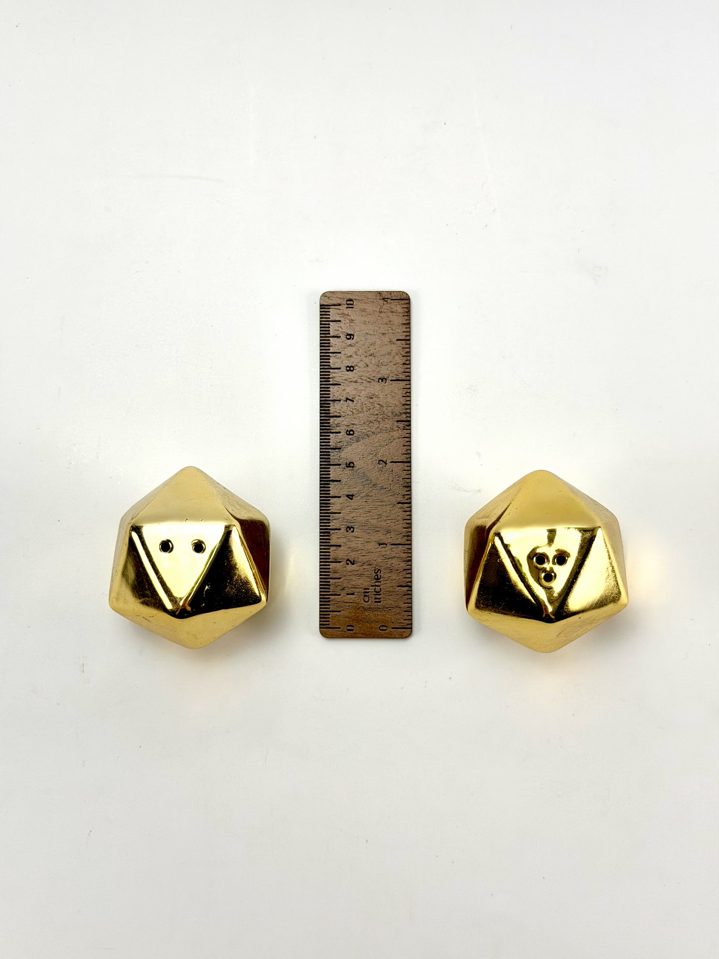 Geometric Gold Salt & Pepper Shakers | Modern Table Decor — Elemental Home