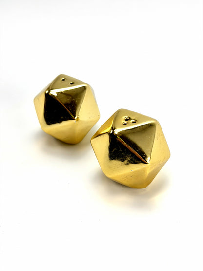 Geometric Gold Salt & Pepper Shakers | Modern Table Decor — Elemental Home