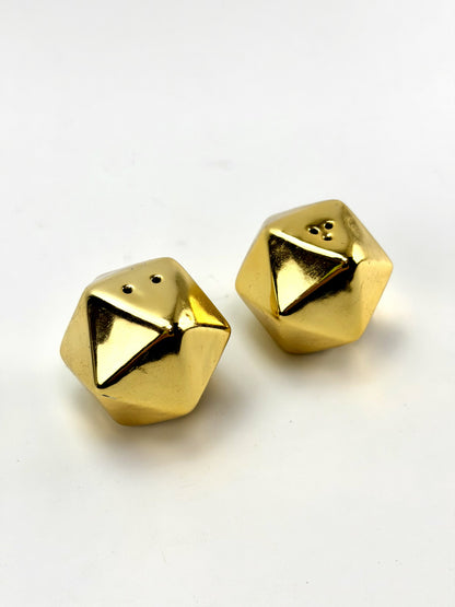 Geometric Gold Salt & Pepper Shakers | Modern Table Decor — Elemental Home