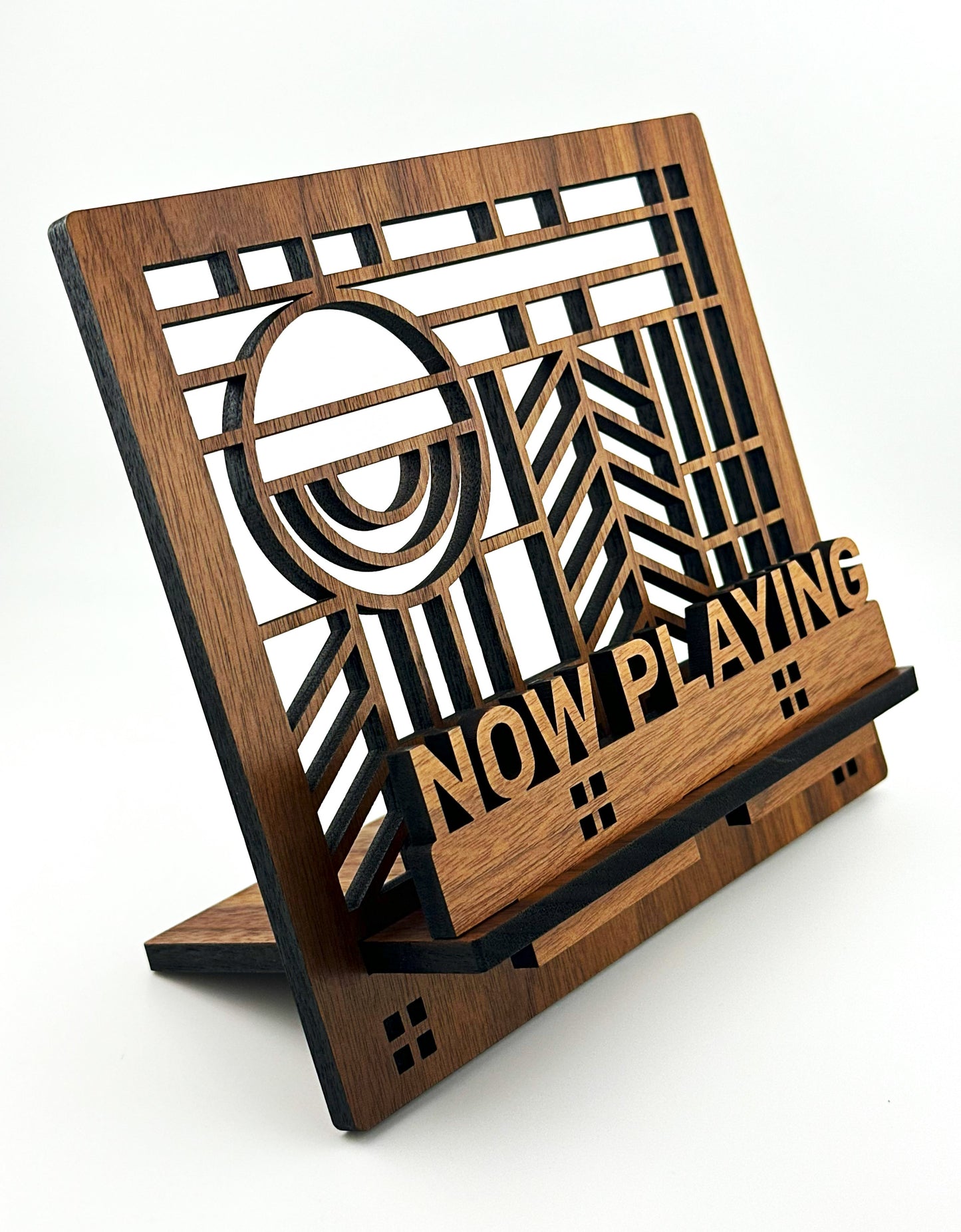 "Now Playing" Record Display Stand - Solid Walnut