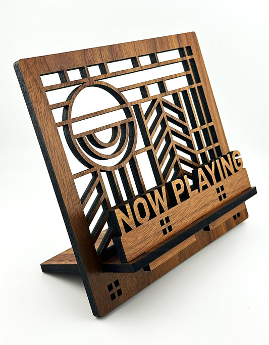 "Now Playing" Record Display Stand - Solid Walnut