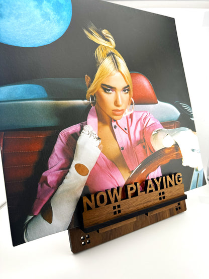 "Now Playing" Record Display Stand - Solid Walnut