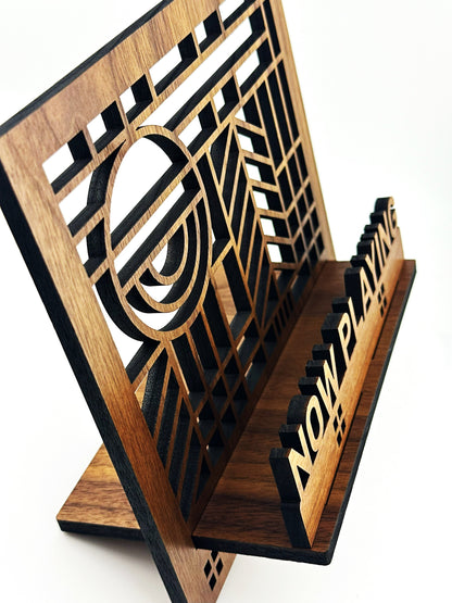 "Now Playing" Record Display Stand - Solid Walnut